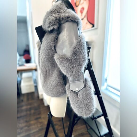 Lala Parker KIKI FAUX FUR MOTO JACKET NWT - Picture 7 of 11